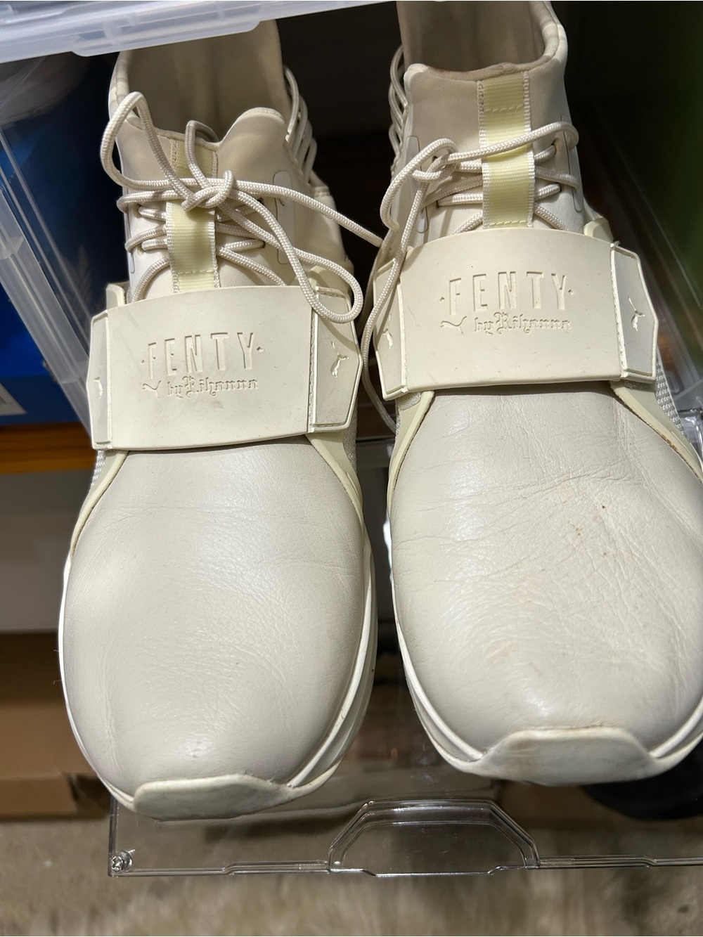 Puma Fenty Men's Cream/Off-White Strap Sneakers